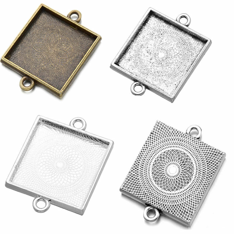 Onebeading Fit 25x25mm Square  - огляд і ціна Bezels Set Pendant