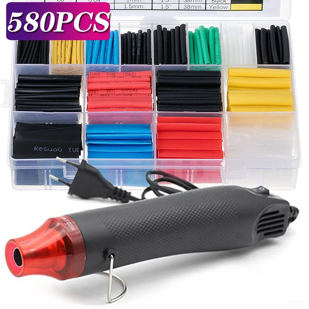580/530/127PCS Heat Shrink Tub - огляд і ціна Heat Gun Small