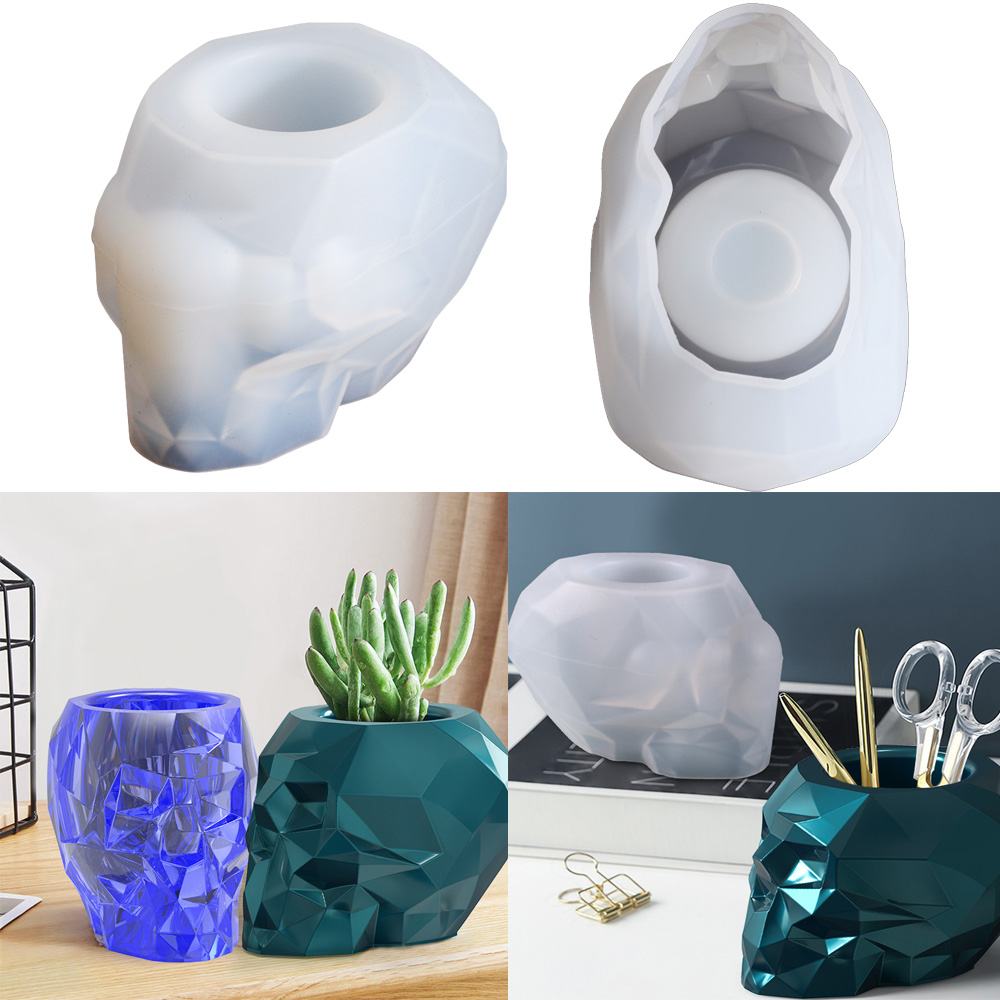 Skull Shape Mold Pen Holder Si - огляд і ціна Resin Craft Ideas