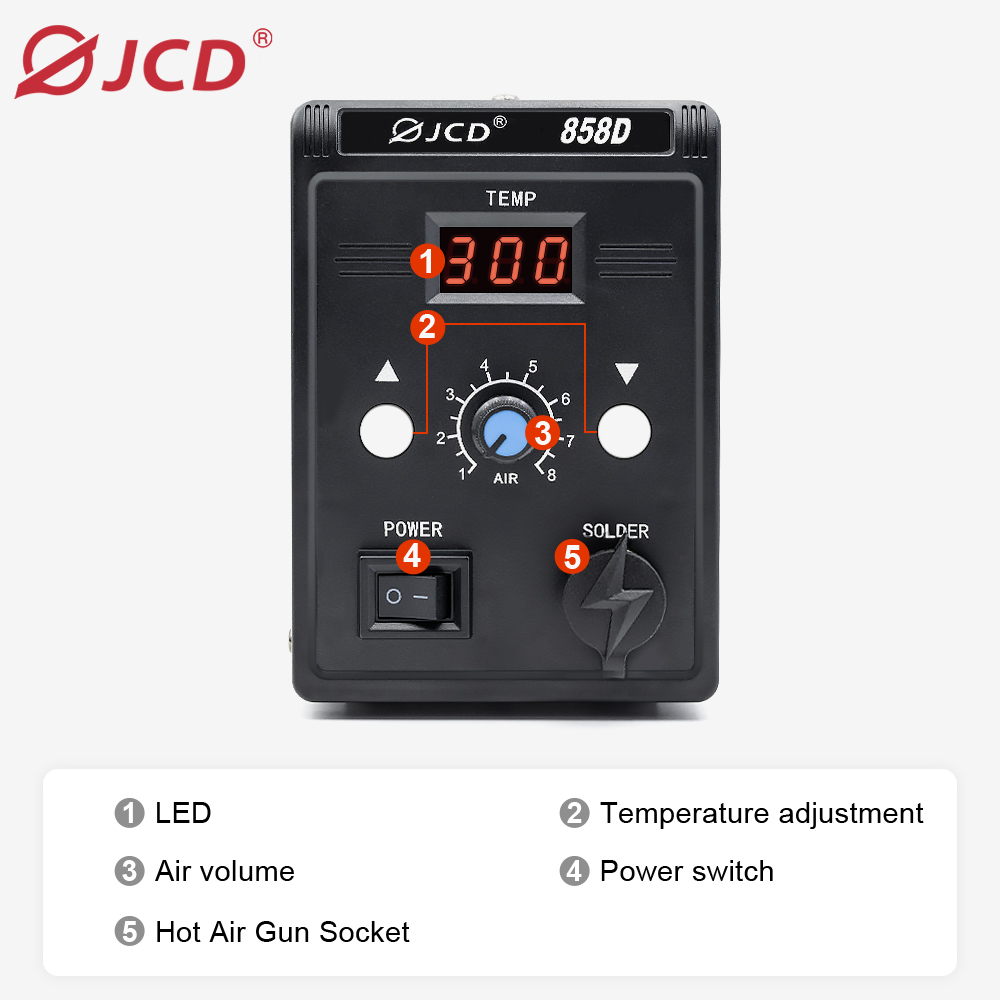 JCD Hot Air Gun 858D 700W BGA  - огляд і ціна Heat Gun Small